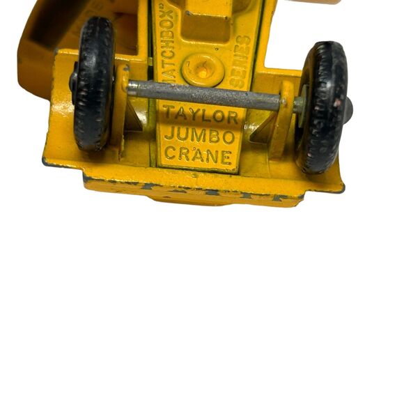 Vintage Matchbox 11 Taylor Jumbo Crane Diecast Toy Car 60s Yellow Truck England - Picture 8 of 10